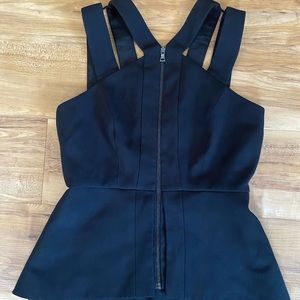 BCBGMAXAZRIA Peplum Zipped Top